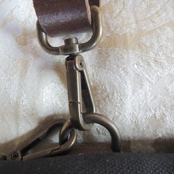 Dorayaky Emma Gray Waxed Canvas & Leather Tote Messenger Bag - Picture 6 of 12